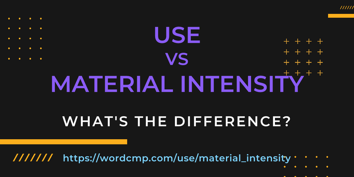 Difference between use and material intensity