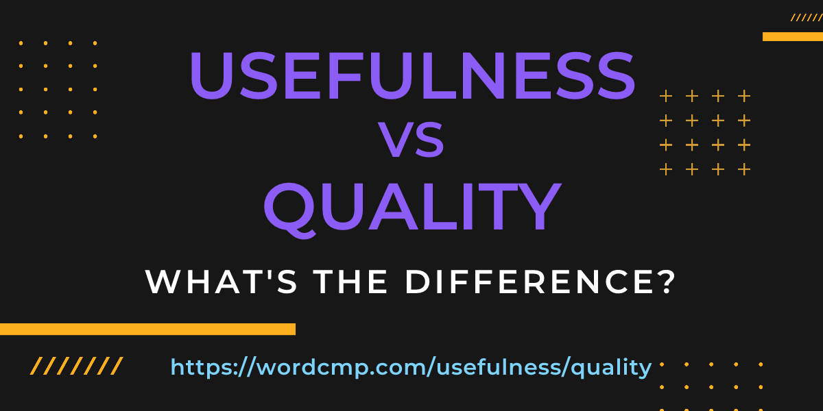 Difference between usefulness and quality