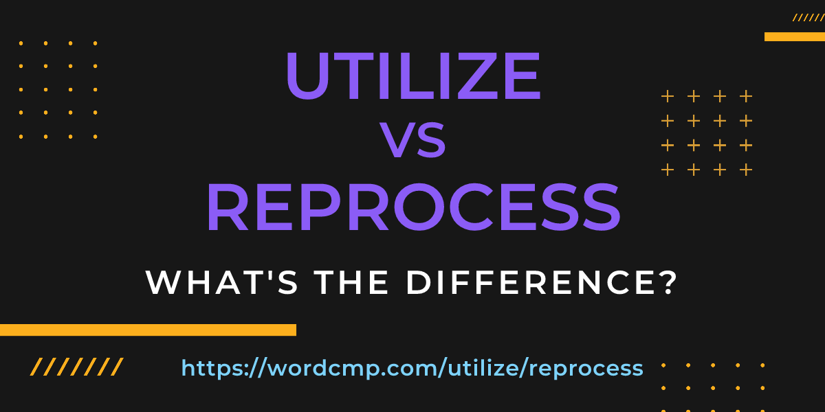 Difference between utilize and reprocess