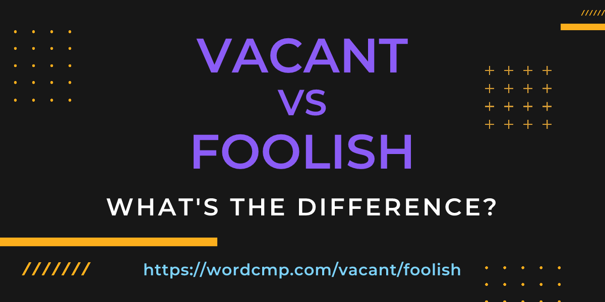 Difference between vacant and foolish
