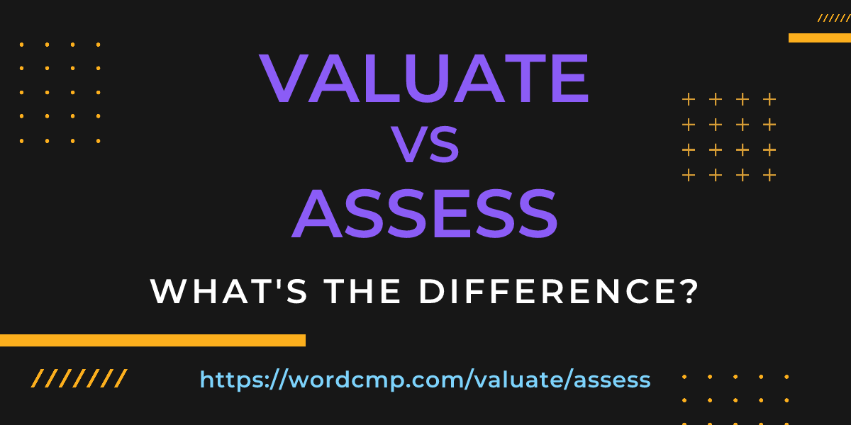 Difference between valuate and assess