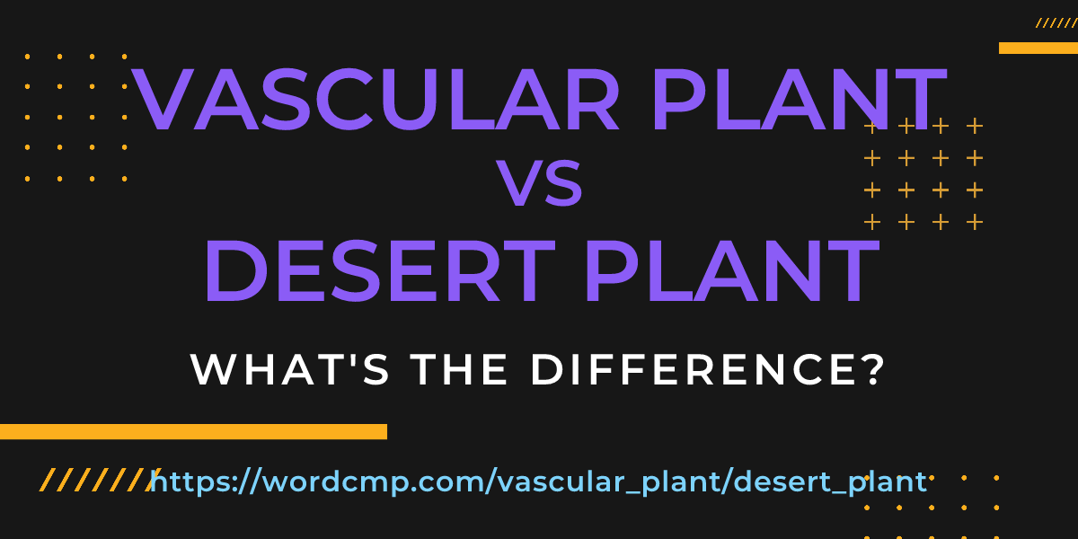 Difference between vascular plant and desert plant