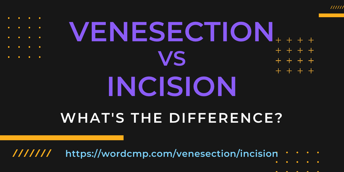 Difference between venesection and incision