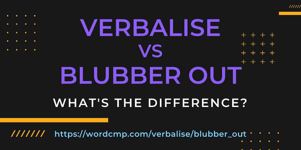 Difference between verbalise and blubber out