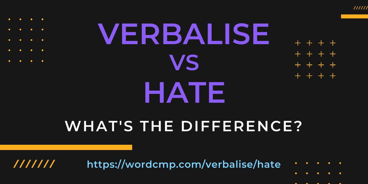 Difference between verbalise and hate