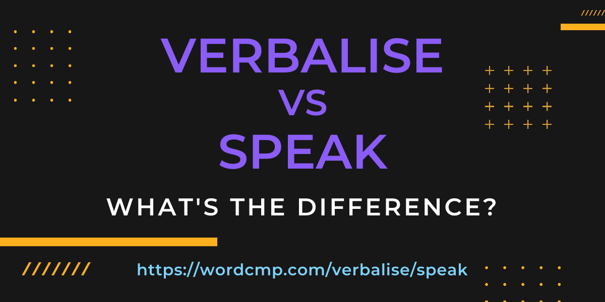 Difference between verbalise and speak