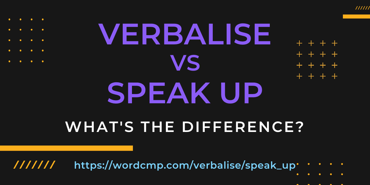 Difference between verbalise and speak up