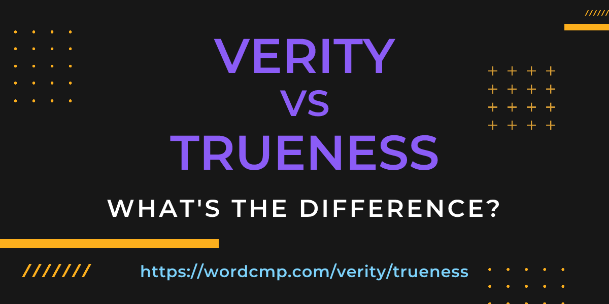 Difference between verity and trueness