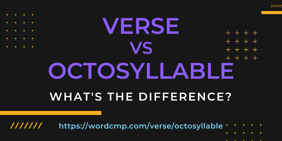 Difference between verse and octosyllable