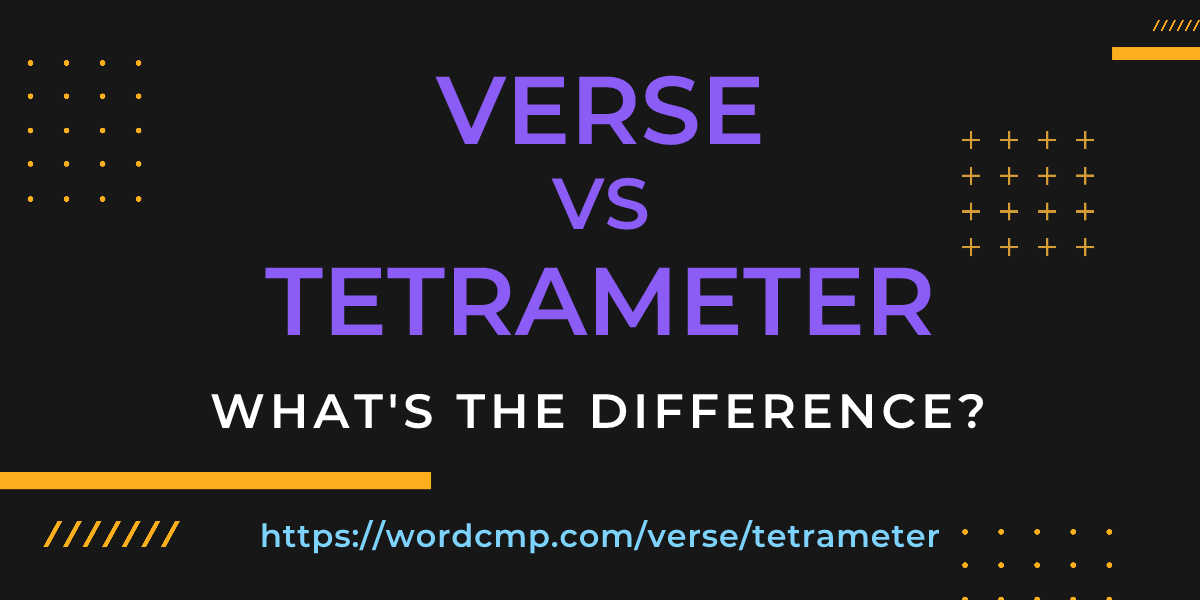 Difference between verse and tetrameter
