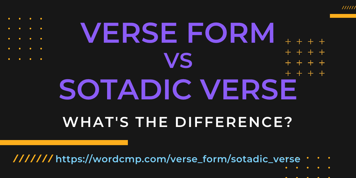 Difference between verse form and sotadic verse