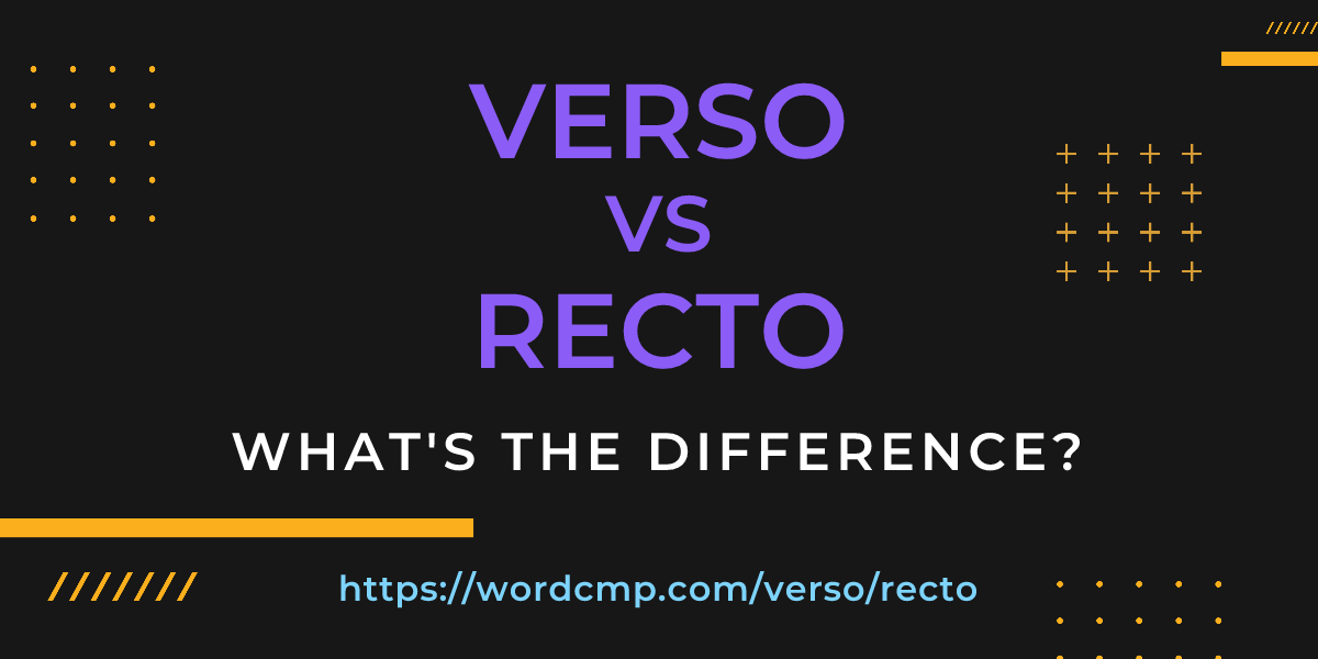Difference between verso and recto