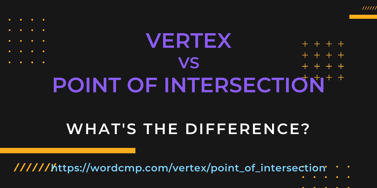 Difference between vertex and point of intersection