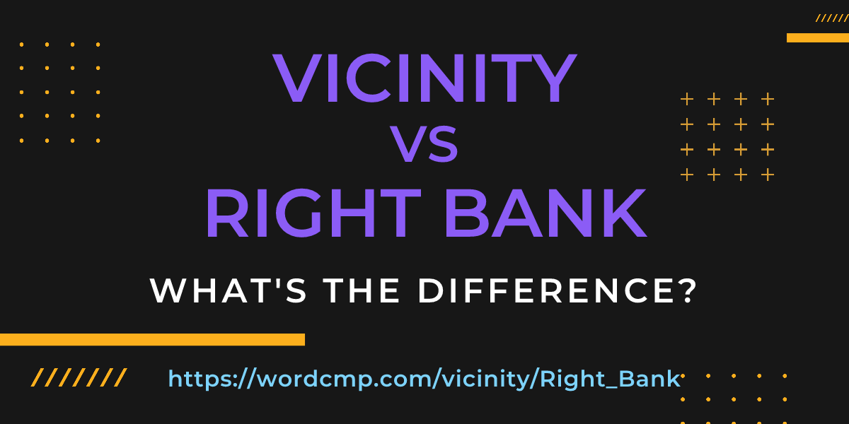 Difference between vicinity and Right Bank