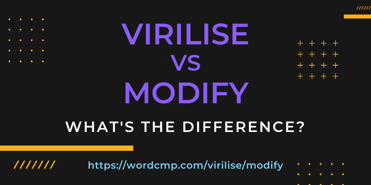 Difference between virilise and modify