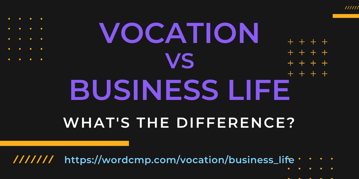Difference between vocation and business life