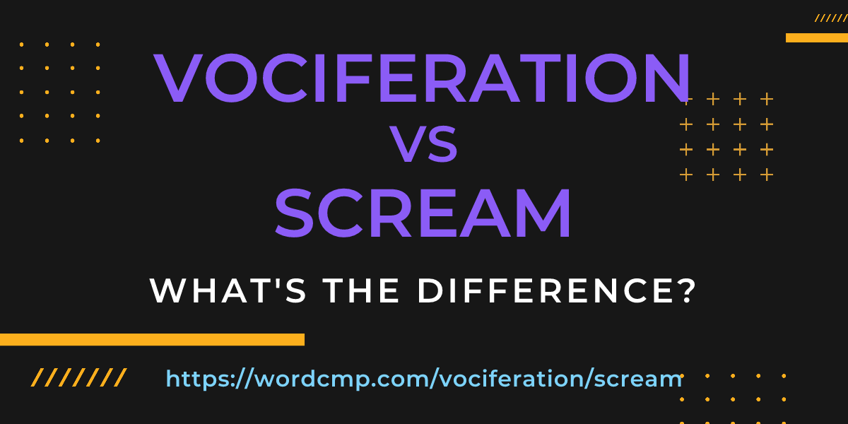 Difference between vociferation and scream