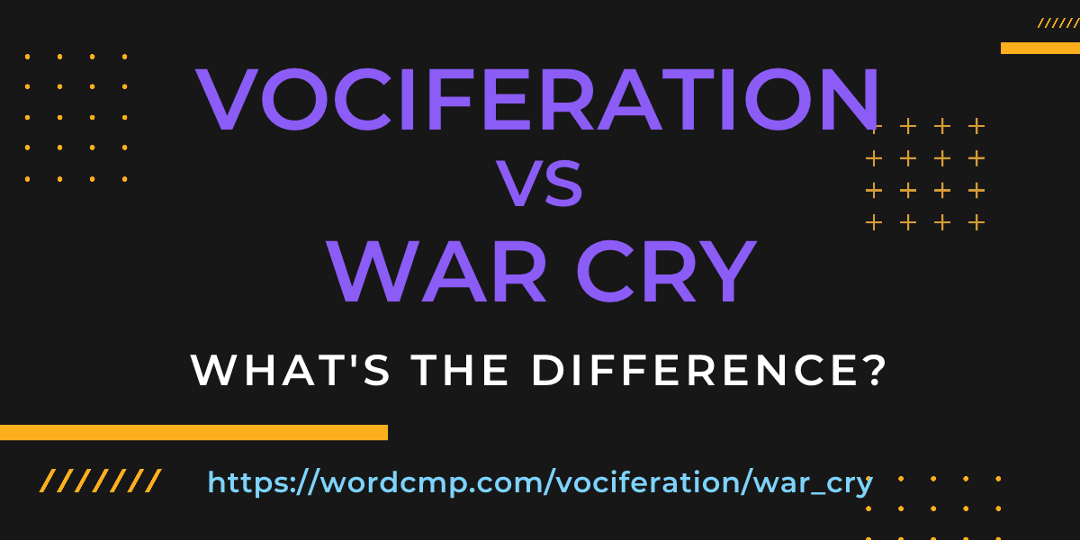 Difference between vociferation and war cry