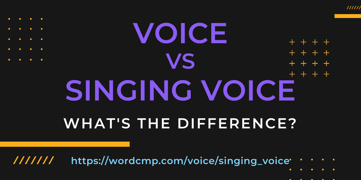 Difference between voice and singing voice