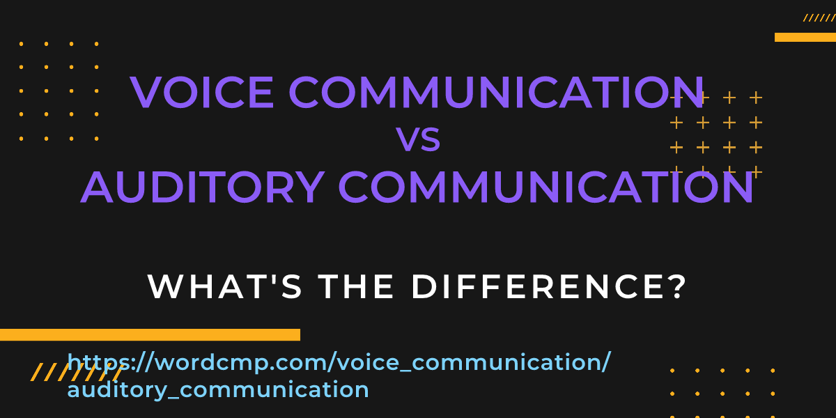 Difference between voice communication and auditory communication