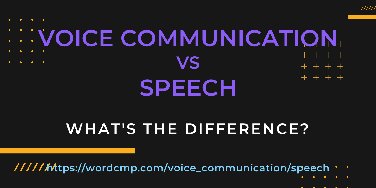 Difference between voice communication and speech