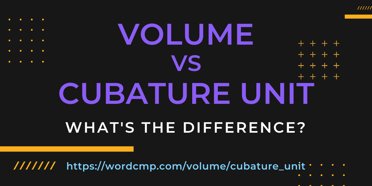 Difference between volume and cubature unit