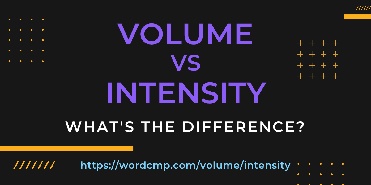 Difference between volume and intensity