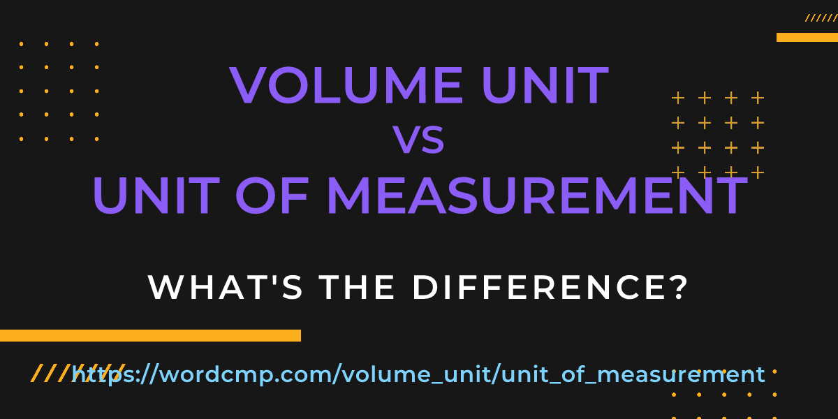 Difference between volume unit and unit of measurement