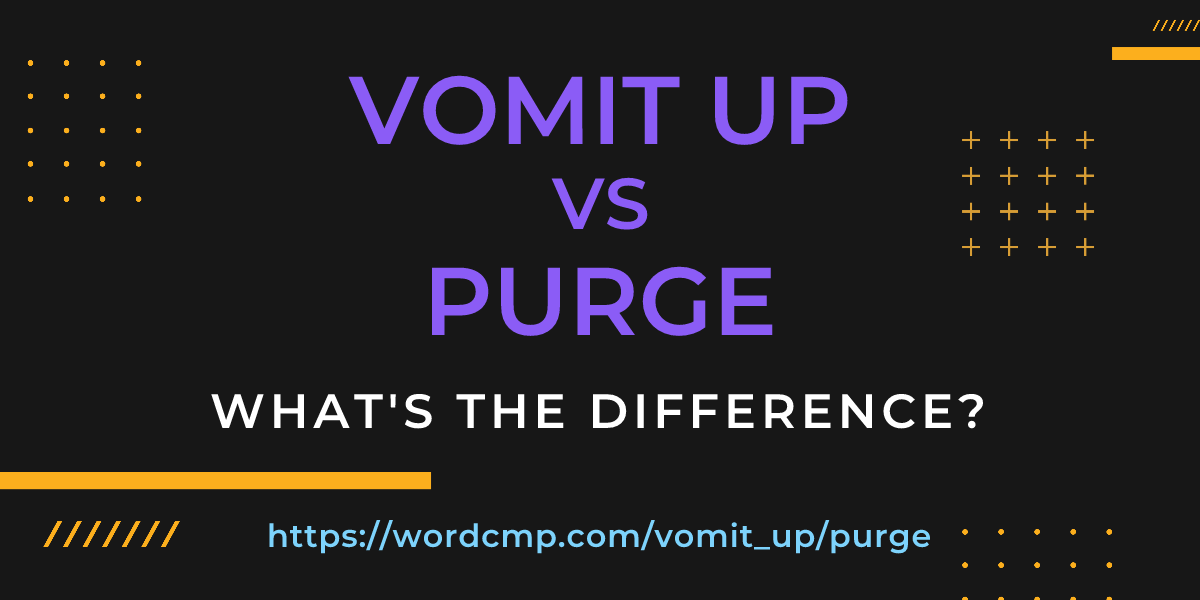 Difference between vomit up and purge