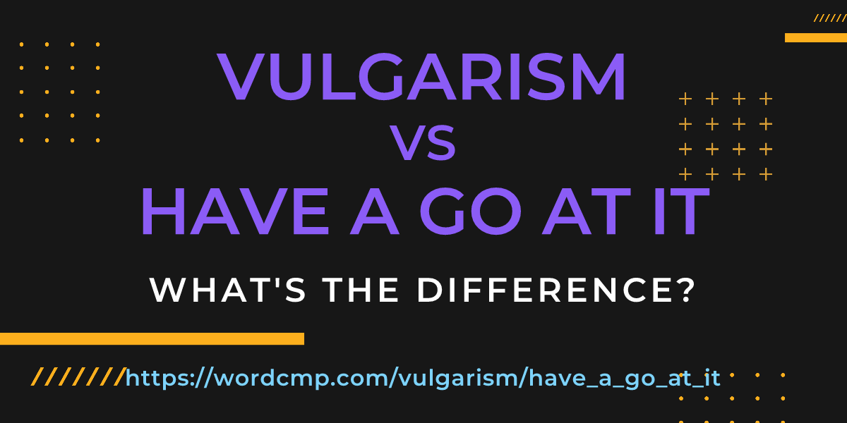 Difference between vulgarism and have a go at it