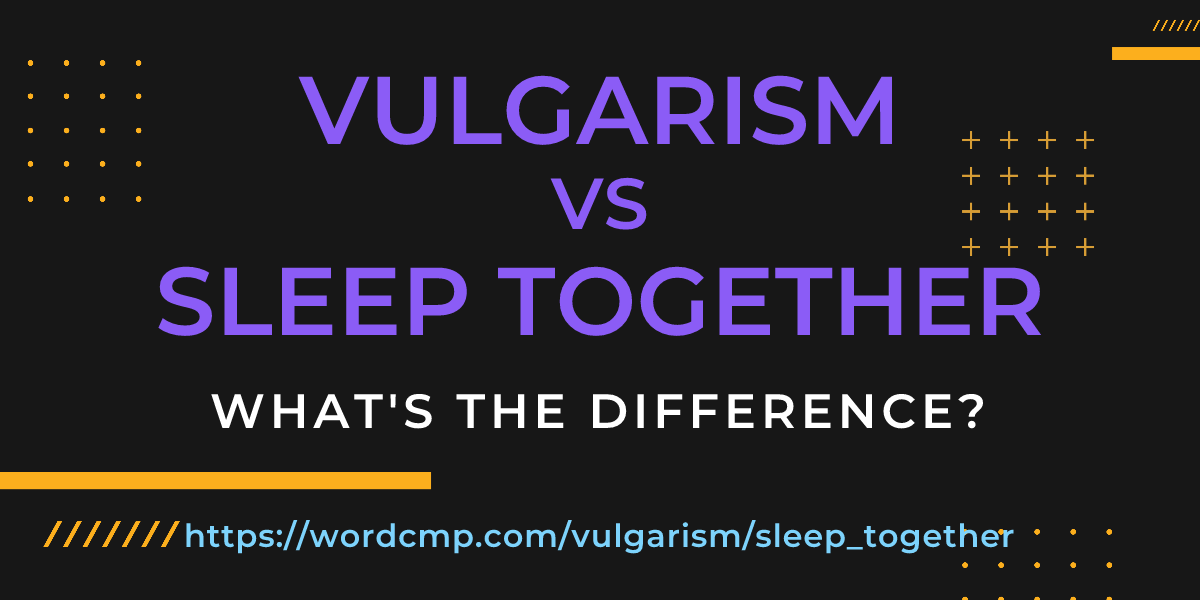 Difference between vulgarism and sleep together