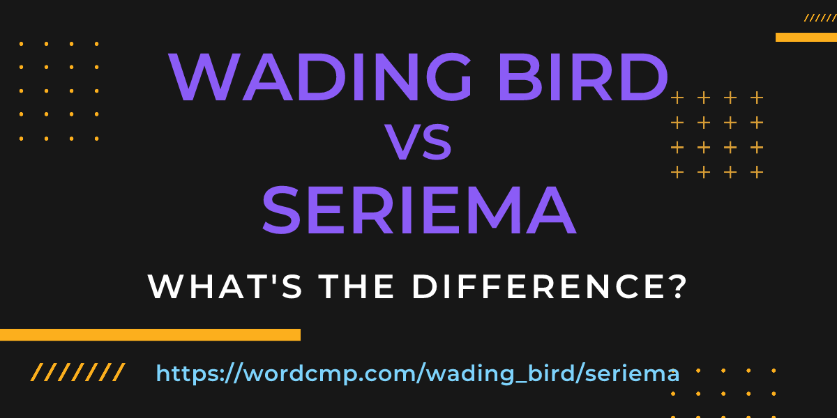Difference between wading bird and seriema