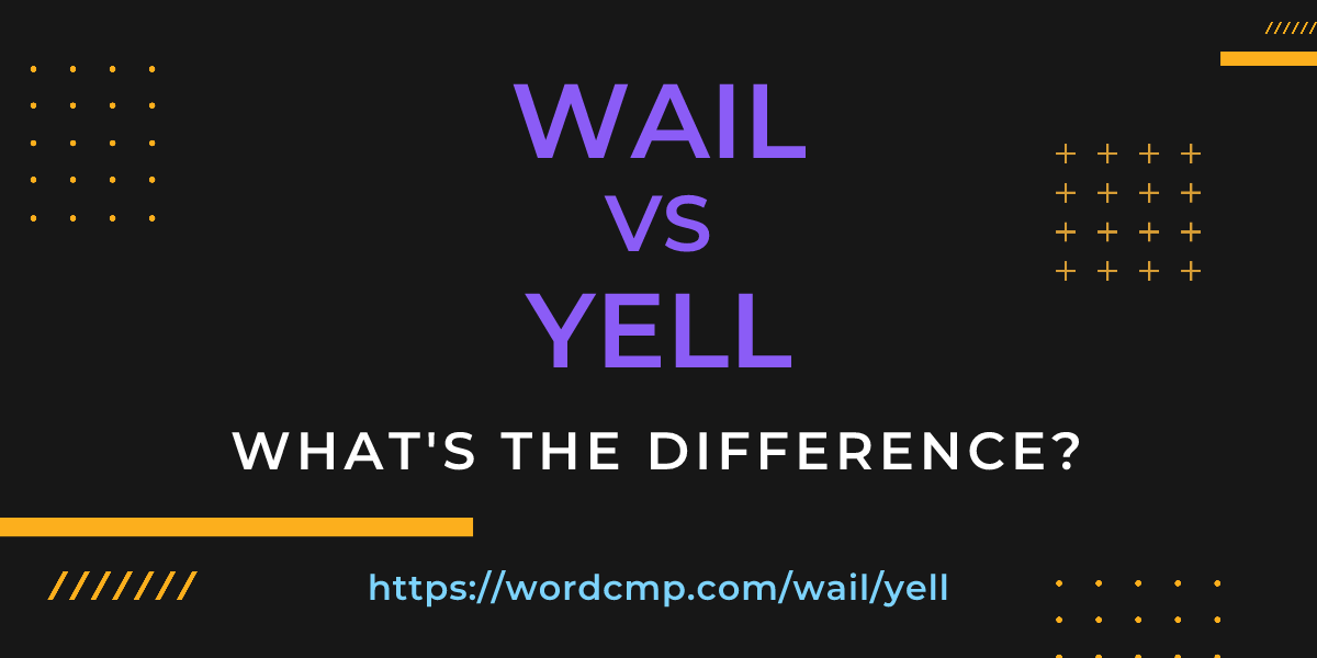 Difference between wail and yell