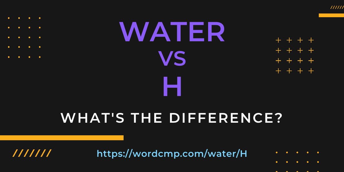 Difference between water and H