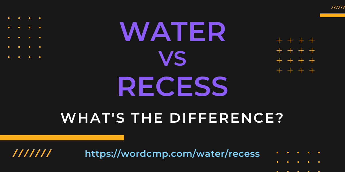 Difference between water and recess