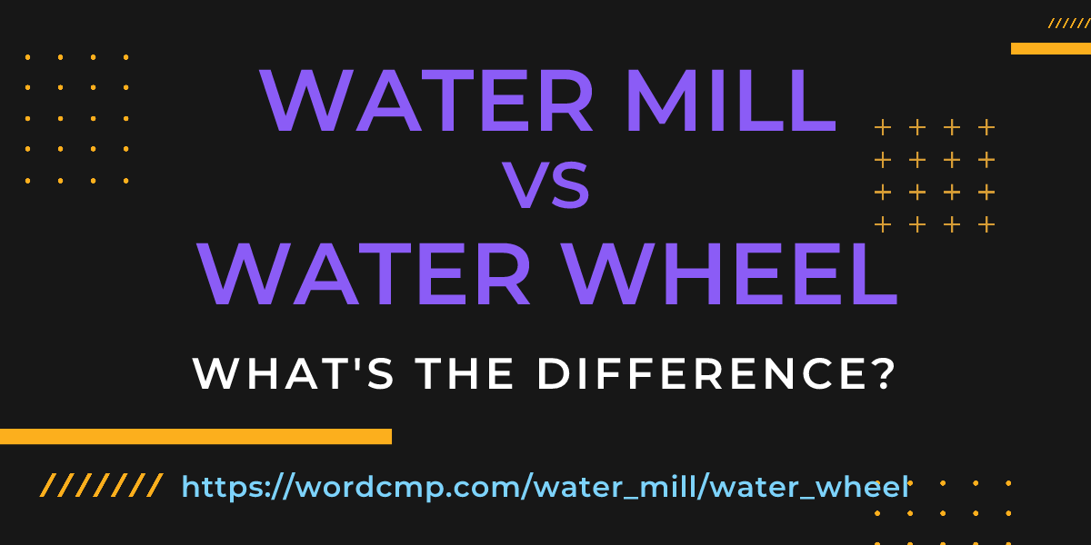 Difference between water mill and water wheel