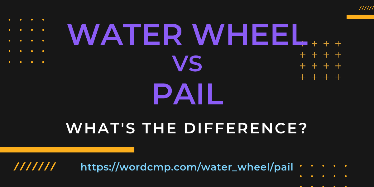 Difference between water wheel and pail