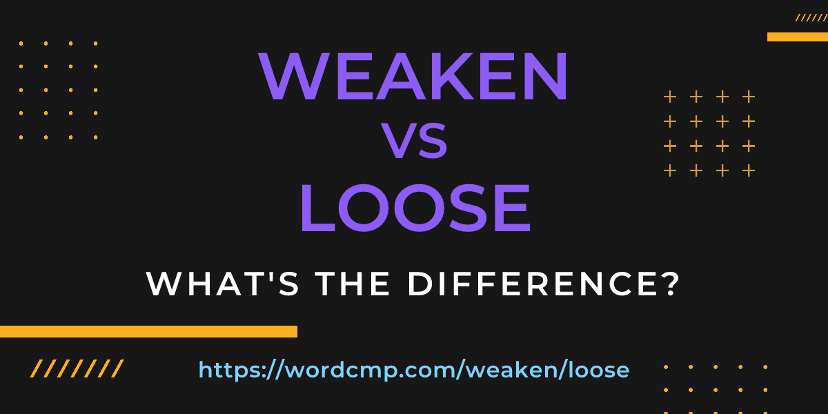 Difference between weaken and loose