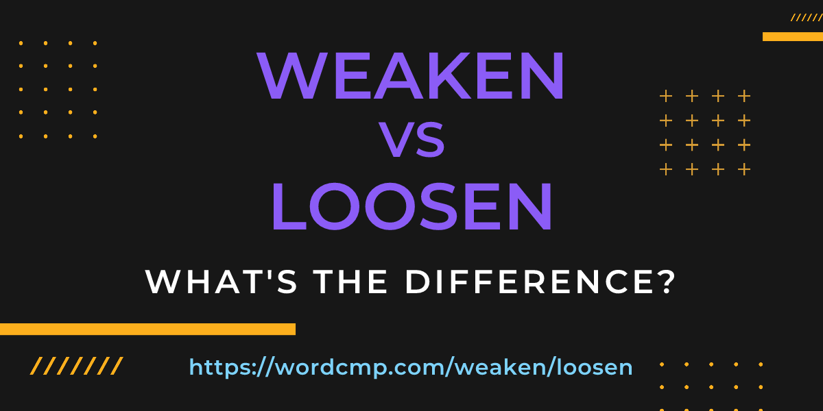 Difference between weaken and loosen