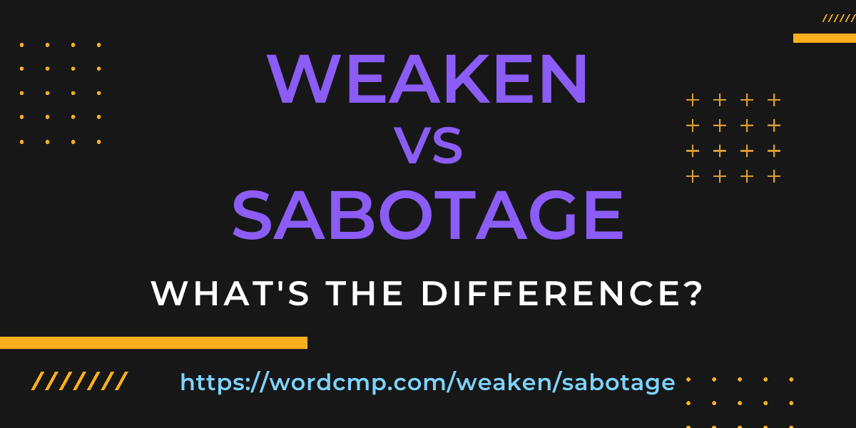 Difference between weaken and sabotage