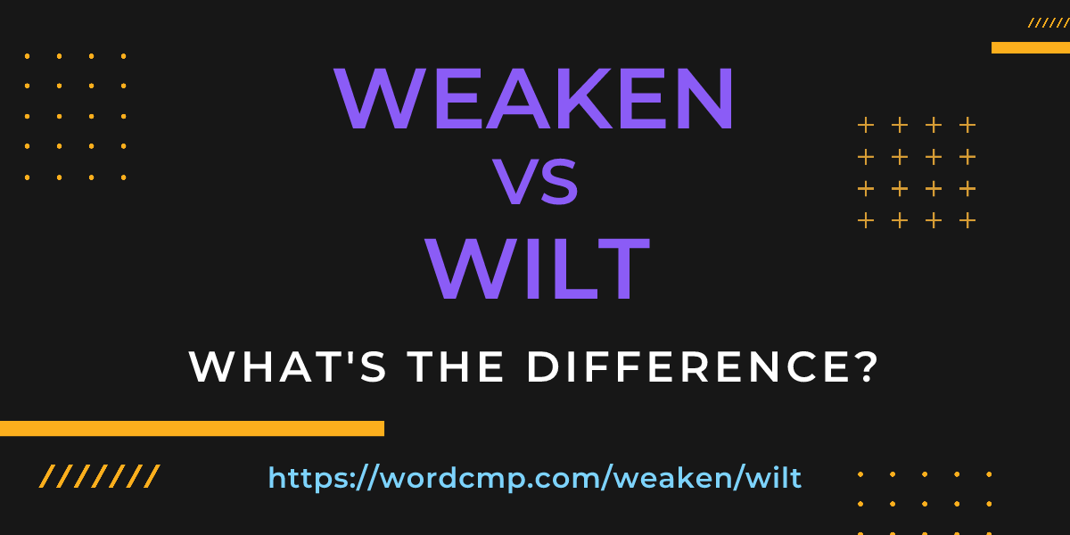 Difference between weaken and wilt
