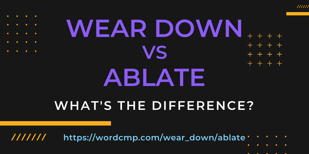 Difference between wear down and ablate