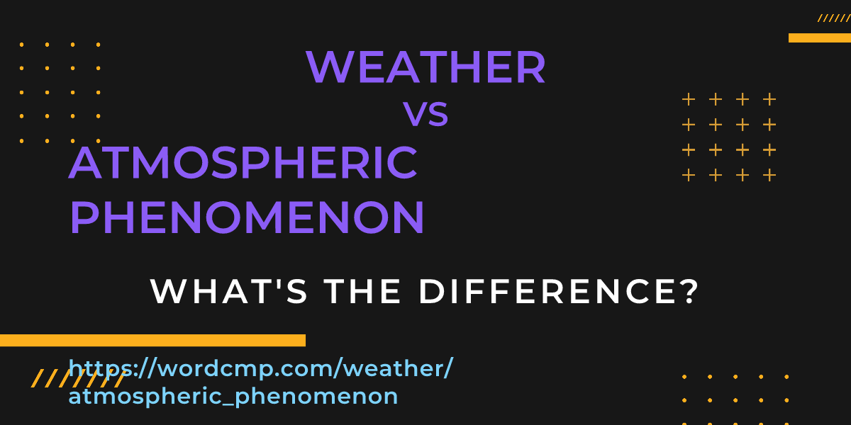 Difference between weather and atmospheric phenomenon