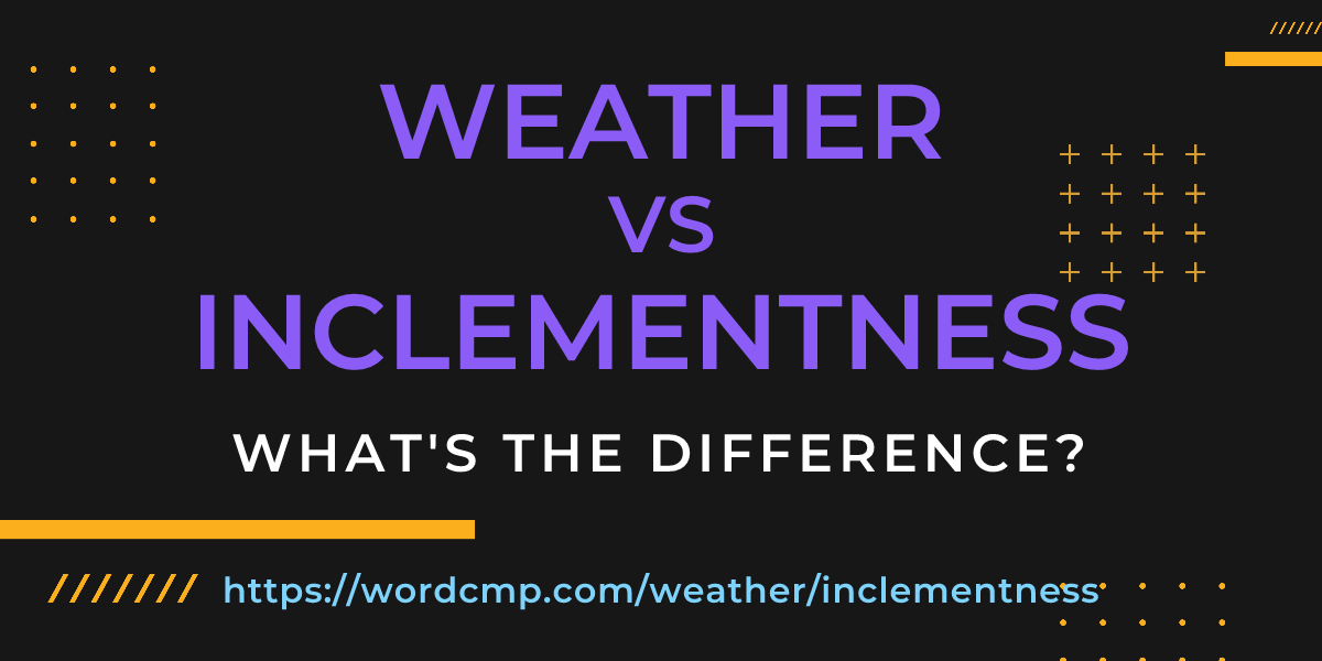 Difference between weather and inclementness