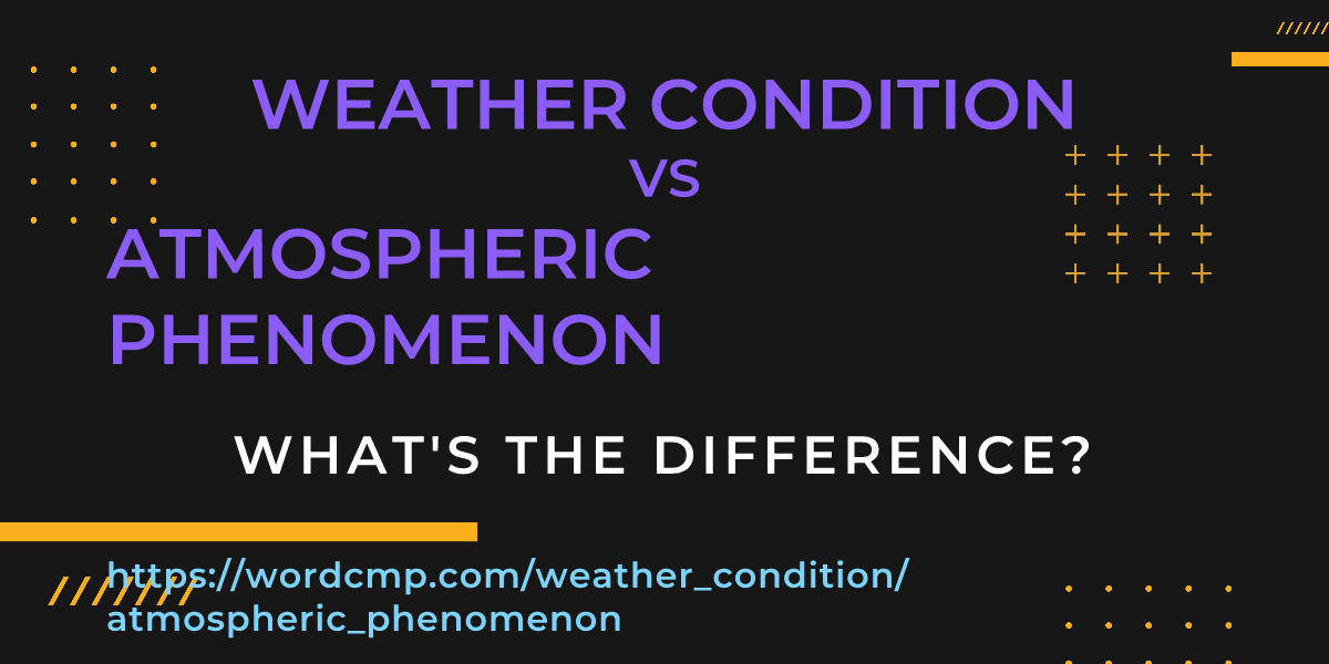 Difference between weather condition and atmospheric phenomenon