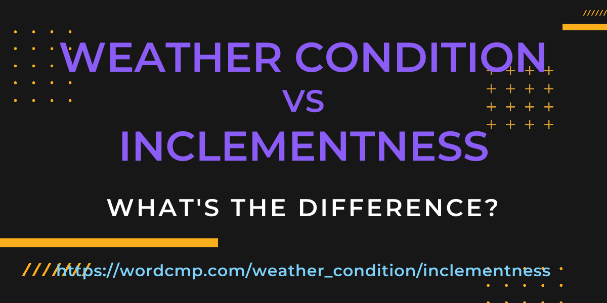 Difference between weather condition and inclementness