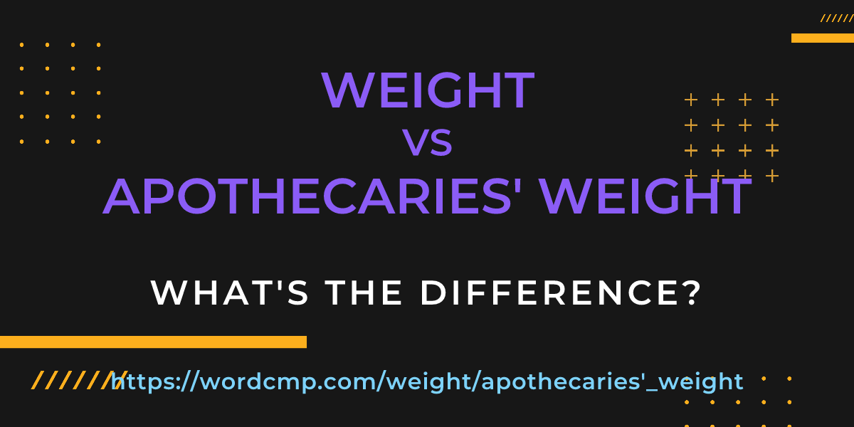 Difference between weight and apothecaries' weight