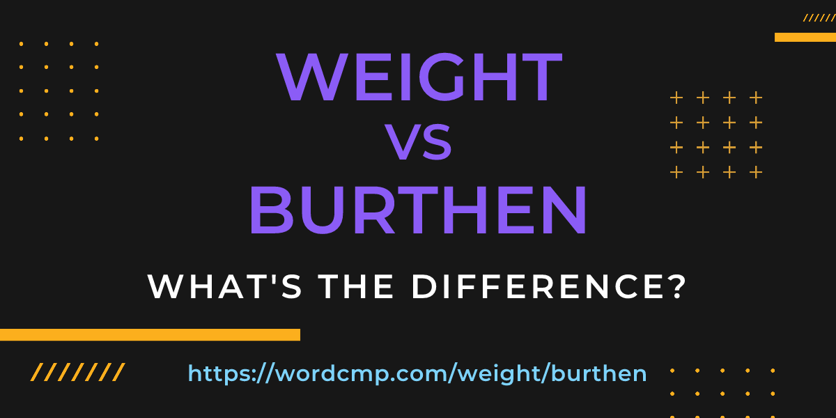 Difference between weight and burthen