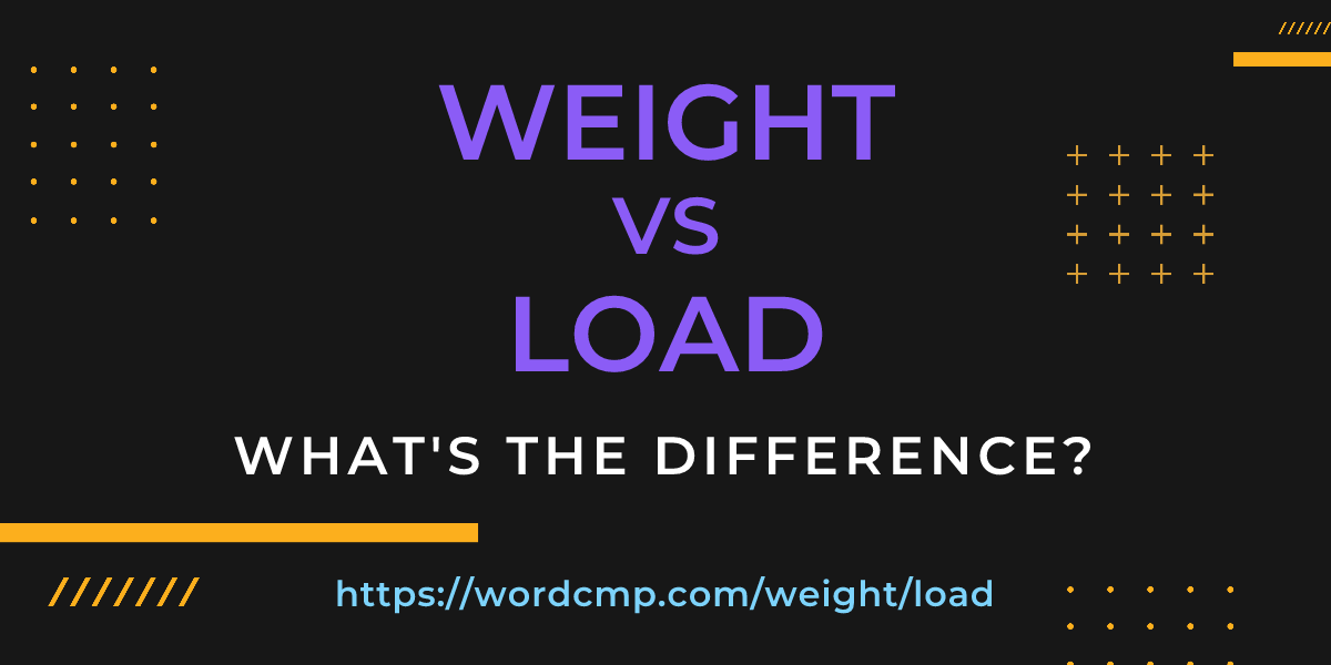 Difference between weight and load