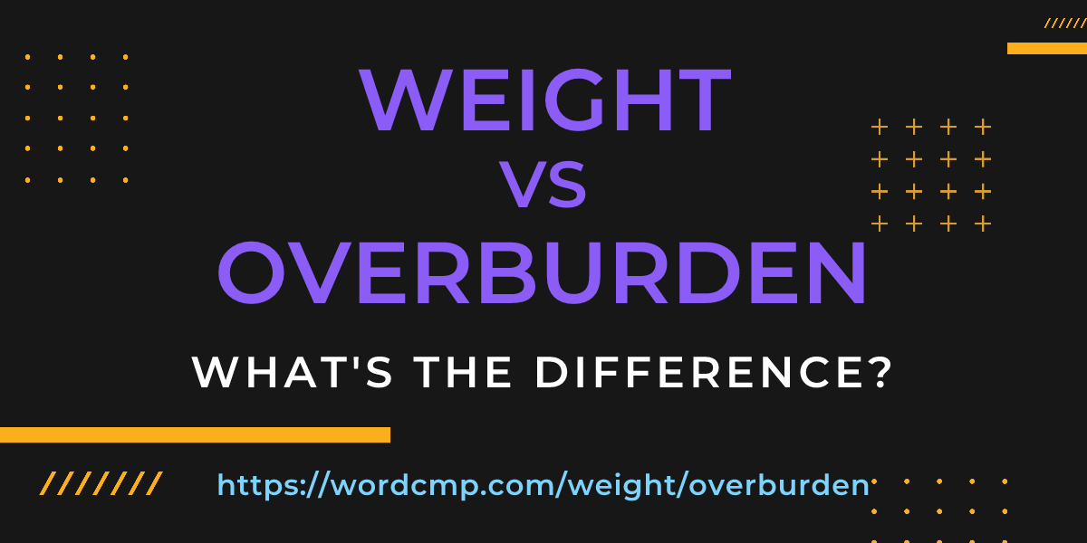 Difference between weight and overburden